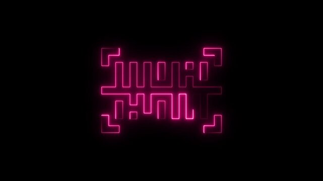 Neon line QR code animated lineal symbol icon. Scanning QR code symbol.