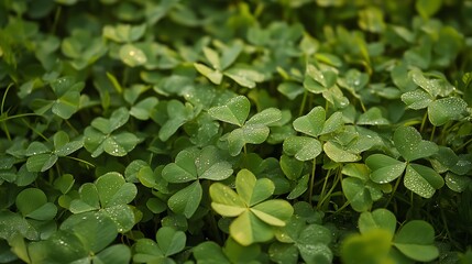 Fototapeta premium Clover leaves closeup