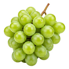 Fresh red grapes bunch with stem isolated on transparent background, high-resolution fruit ideal for packaging, juice branding, advertising, and healthy lifestyle visuals