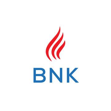 BNK logo design. Creative company name, headlines typography identity, trendy logotype. Vector illustration.