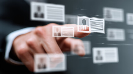 Touchscreen Interaction with Virtual Identity Cards, Finger Pointing at Digital Profiles, Innovative Technology in Personal Identification and Data Access