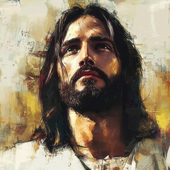 Jesus Art Religious Portrait Faith Symbol Modern Contemporary Interpretation Hope Guidance