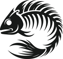 Vector of a fish skeleton