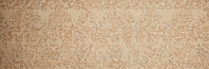 Elegant damask floral pattern, intricate design on beige  , classic, motif, surface pattern