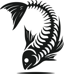Vector of a fish skeleton