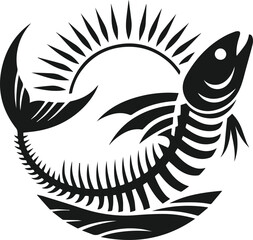 Vector of a fish skeleton