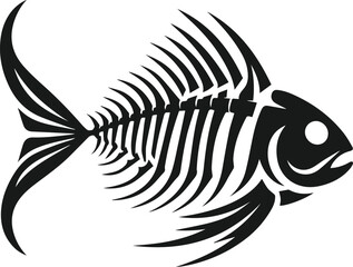 Vector of a fish skeleton