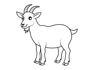 Billy goat black silhouette vector illustration and artwork v2