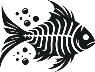 Vector of a fish skeleton