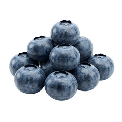Fresh ripe blueberries with realistic texture and color isolated on transparent background, perfect for healthy food branding, packaging, smoothie designs, and recipe visuals