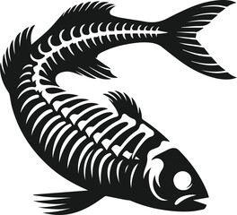 Vector of a fish skeleton