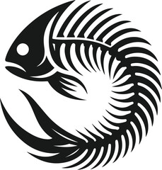 Vector of a fish skeleton