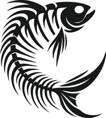 Vector of a fish skeleton