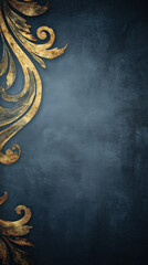 Fototapeta premium Elegant navy blue background with ornate gold accents creating a luxurious and sophisticated atmosphere ideal for presentations or design projects