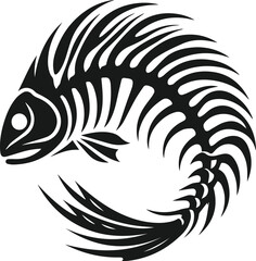 Vector of a fish skeleton