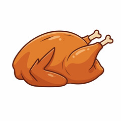 An illustration of a freshly roasted golden brown turkey, ready to be served