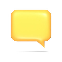 isolated yellow empty speech bubble. 3d style vector illustration