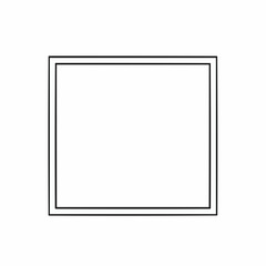 Simple double corner line border in minimal black and white design for backgrounds