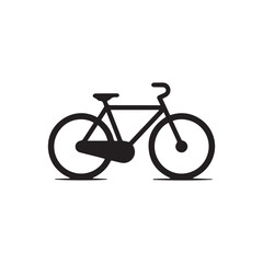 Fototapeta premium Minimalist Black Bicycle Vector Icon Isolated on White Background