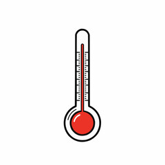 The thermometer shows a high temperature, with a red liquid filling the chamber
