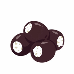 Two dark brown, polished stones with a white core are illustrated