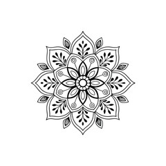 Circular pattern in the form of a mandala. Henna tatoo mandala. Mehndi style. Decorative pattern in oriental style. Coloring book page.
