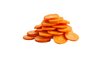 pile of fresh orange carrot slices circular png