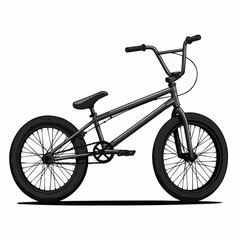 Fototapeta premium A grayscale bicycle facing right featuring handle bar grips and seat against white