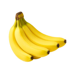 Banana Bunch on Transparent Background, Fresh Ripe Tropical Fruit