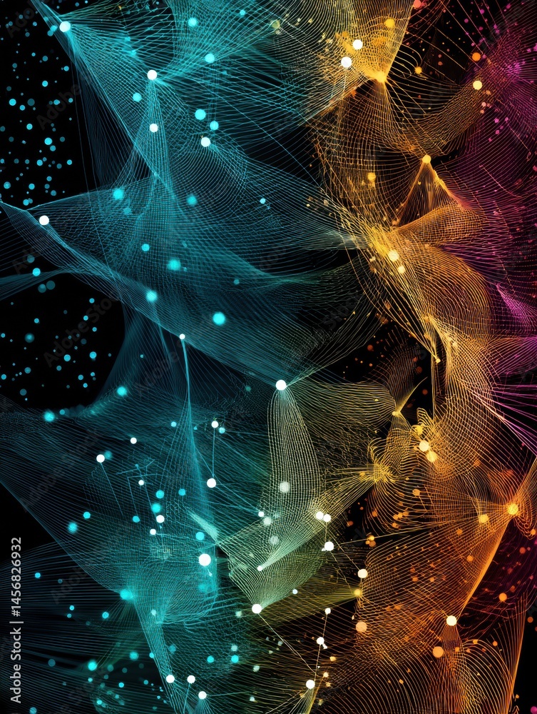 Leinwandbilder abstract visualization depicts data conflict among global tech companies driving advancements in art