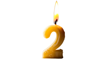 a candle with a number 2 on it