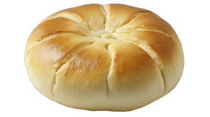 Kaiser roll isolated, showcasing golden crust, soft texture, and symmetrical pattern, offering visual appeal for culinary projects on a transparent background, PNG image, PNG file.