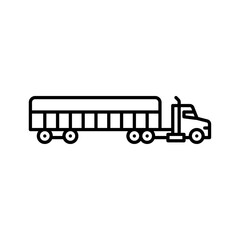 truck with side kits trailer outline icon. side kits trailer black line illustration.
