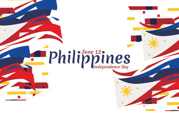 June 12, Independence Day. National day of Philippines Vector illustration. Suitable for greeting card, poster and banner.