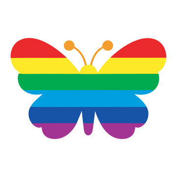 recommend clip art: Rainbow colored butterfly. Lgbt pride month design, Rainbow Butterfly Pride Vector Illustration