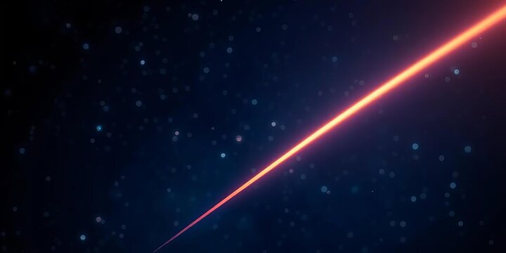 Deep navy cosmic backdrop, glowing meteors streak across starry bokeh, digital art, astronomical