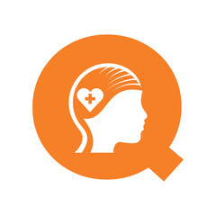 Medical Health Logo combine with letter Q vector template