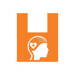 Medical Health Logo combine with letter H vector template