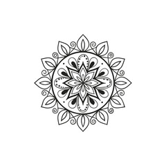 Circular pattern in the form of a mandala. Henna tatoo mandala. Mehndi style. Decorative pattern in oriental style. Coloring book page.
