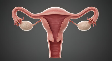 Obraz premium Detailed 3D Render of Female Reproductive System Anatomy