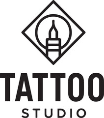 sleek and modern tattoo studio logo