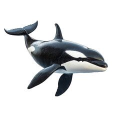 Realistic 3D Render of Orca Whale, Transparent Background