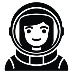 Smiling Female Astronaut Icon Space Exploration,  Cosmonaut,  Galaxy,  Universe