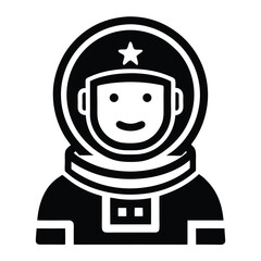 Smiling Astronaut Icon Space Exploration, Cosmonaut, Galaxy, Universe, Star