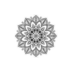 Circular pattern in the form of a mandala. Henna tatoo mandala. Mehndi style. Decorative pattern in oriental style. Coloring book page.