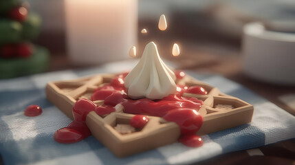 grid with glowing jam pixels and melting butter