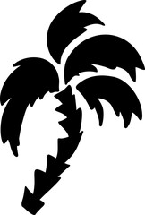 Palm tree icon silhouette isolated on transparent background. Vector outline for laser cutting
