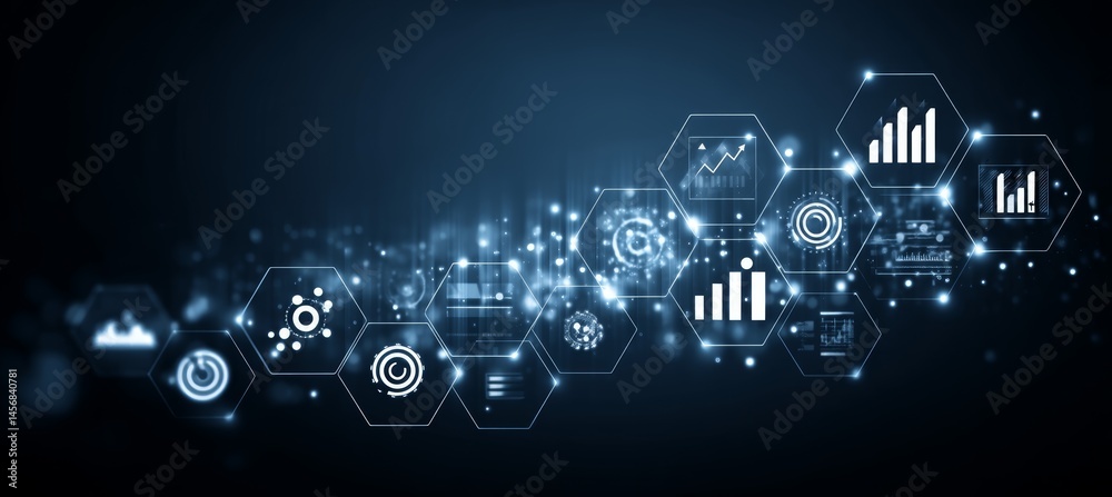 Poster digital virtual business marketing advertisement e-commerce. generative ai technology.
