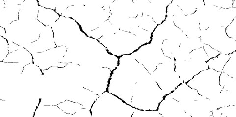 High-Resolution Vector Texture of Dry Cracked Earth with Transparent Background – Grunge Distressed Overlay Featuring Natural Split Lines and Soil Fractures	

