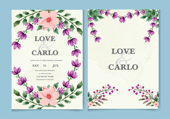 Elegant Floral Wedding Invitation Set